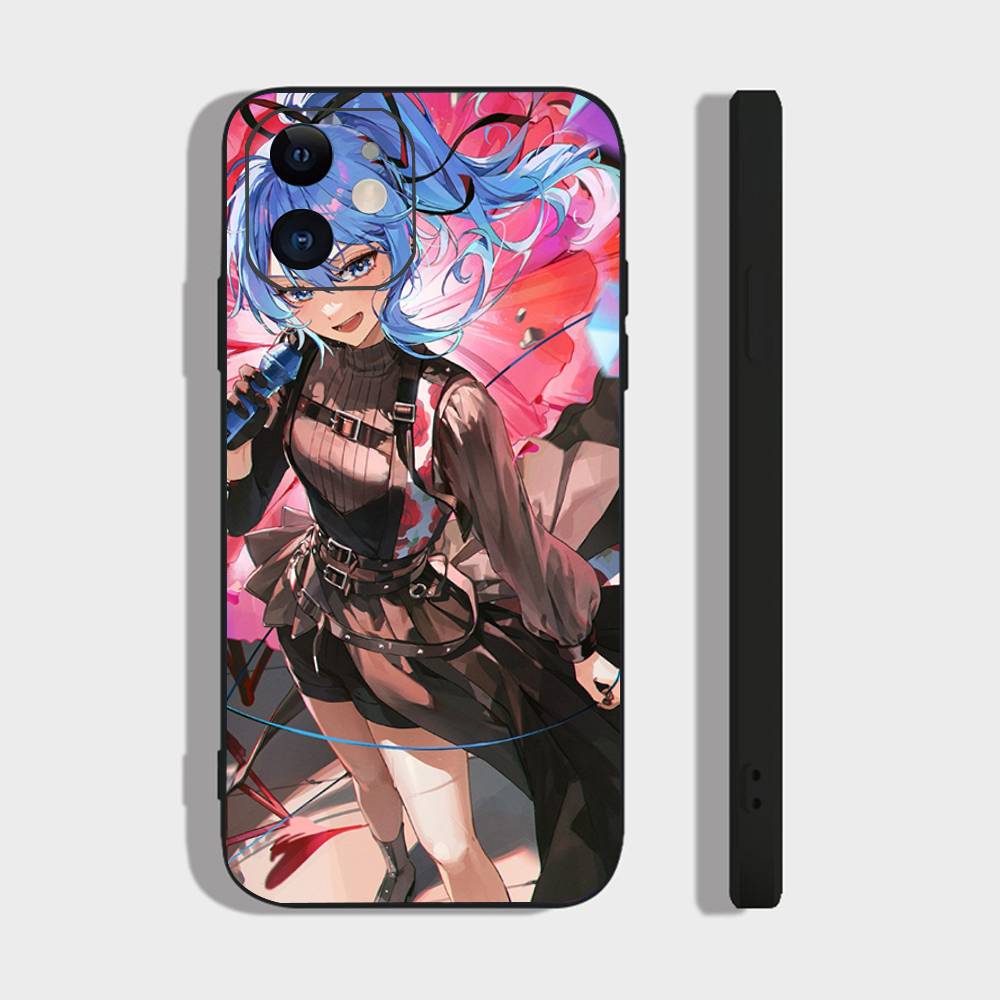 Suichan Hoshimachi Suisei Animation H-Hololive Phone Case For IPhone 17 Air 16 15 14 13 Pro Max 11 12 Black Silicone Cover