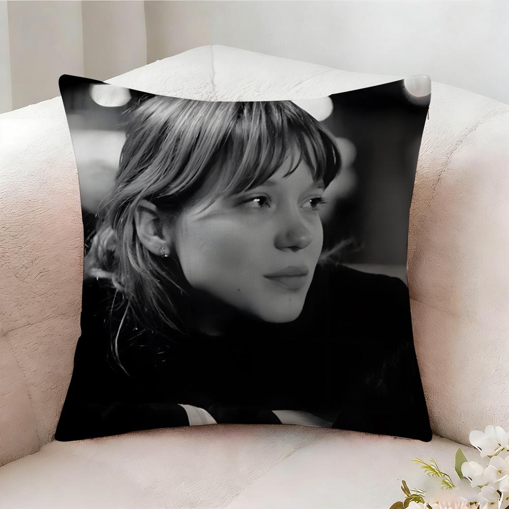 LLea Seydoux Actor Pillow Case Pillowcase Doublesided Printed Sofa Cushion Bedroom Headboard Pillow