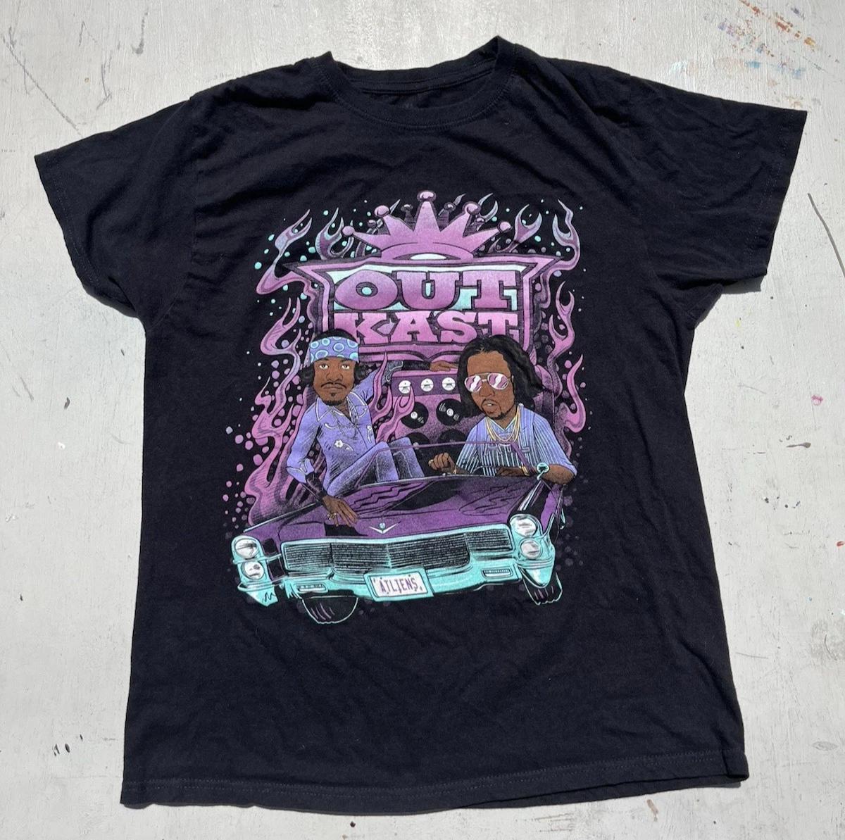 Men s Outkast T-Shirt Black Spell-Out M 90s Rap South ATliens ATL Dirty South XL