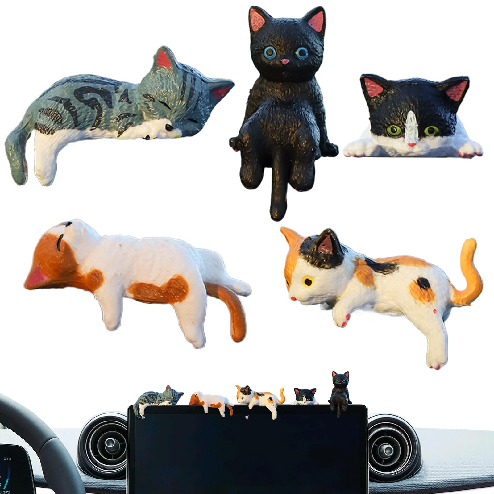 

Car Decorations, Car Decorations, Cute, Set of 5, Cat Decorations, Display Screen Decorations, Japanese Set of 5