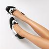 Women Pumps Round Toe Thick High Heels Mixed Colors Glove Shoes Concise Ladies Fashion Shoes Spring Autumn Black 43