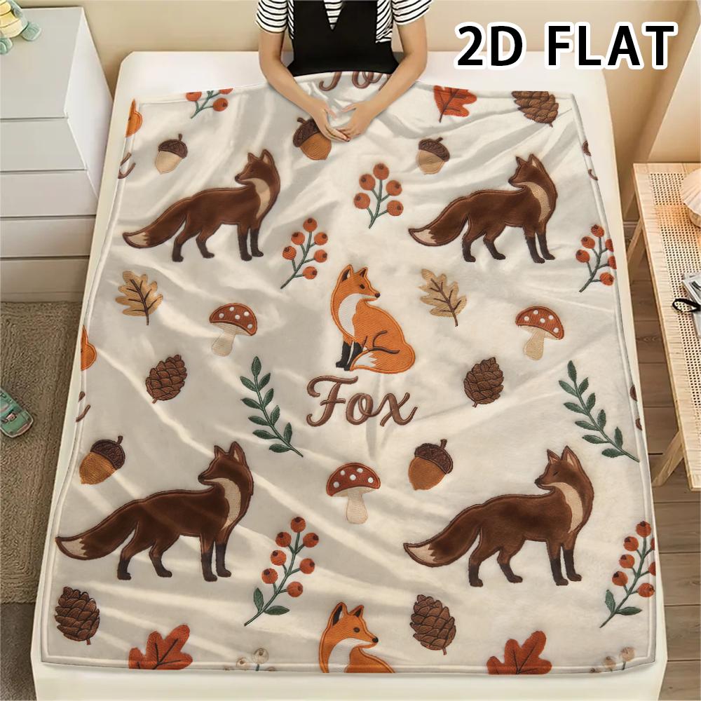 1Pc 2D FLAT Autumn Forest Print Flannel Blanket,High quality Comfortable for All Seasons,Home Decor,Warmth and Comfort,Perfect for Christmas Gifts