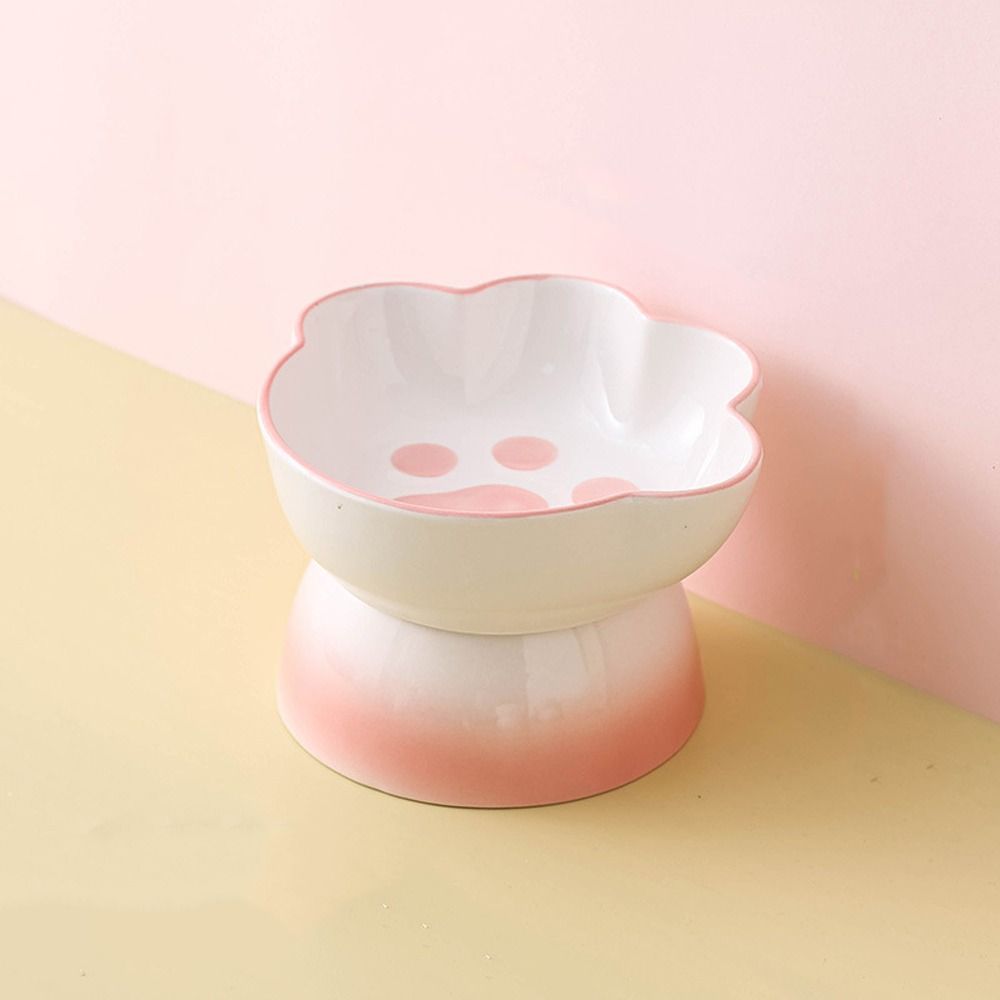 Slanted Dog Food Bowl High Foot Pet Drinking Bowl Snack Bowls Ceramic Cat Bowl  For Cats Dogs