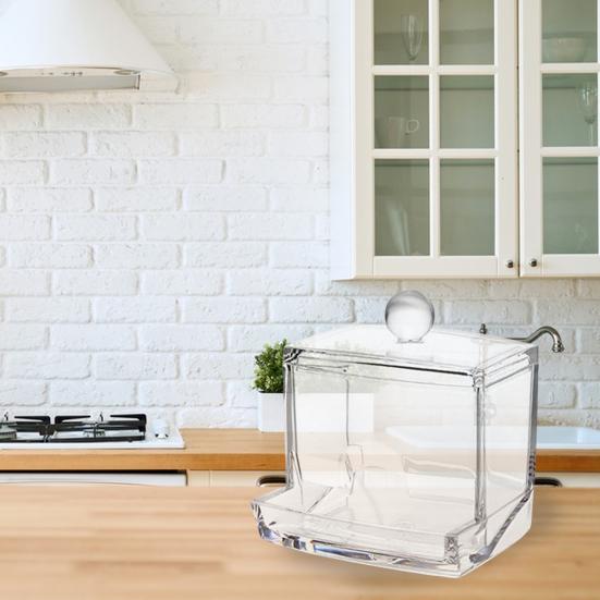 Cotton Swab Storage Box Transparent with Lid Dustproof Square Thickened Large Capacity Lightweight Space-saving Home Dorm Cotton Swab Dental