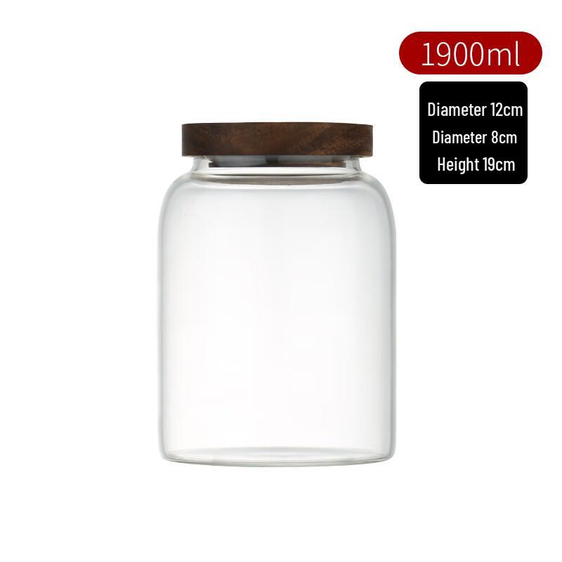 

UOSU Acacia Wood Glass Storage Jar