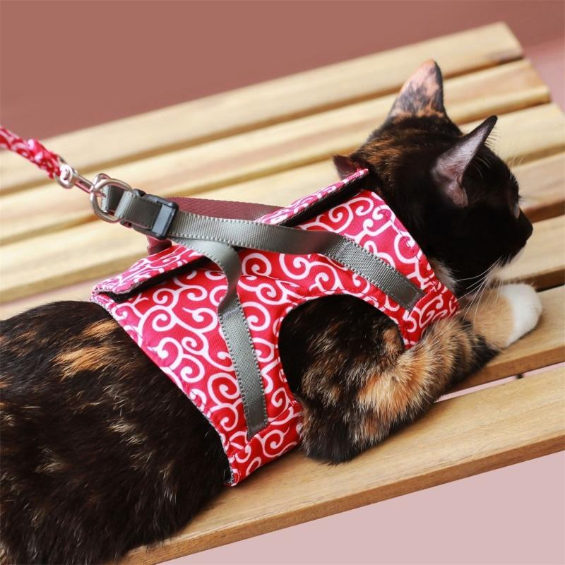 Adjustable Large Cats Vest Harness for Small Cats No Pull Design with Leash Breathable Vest Bright Color