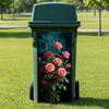 Outdoor Storage Box Decorative Decals Floral Trash Can Stickers, Waterproof Self?Adhesive Bin Decals, Vintage Flower Pattern Decor Home Garden