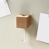 Wooden Refrigerator Magnet with Test Tube Mini Vase Flowers Plants Holder Fridge Magnet Home Office Kitchen Locker