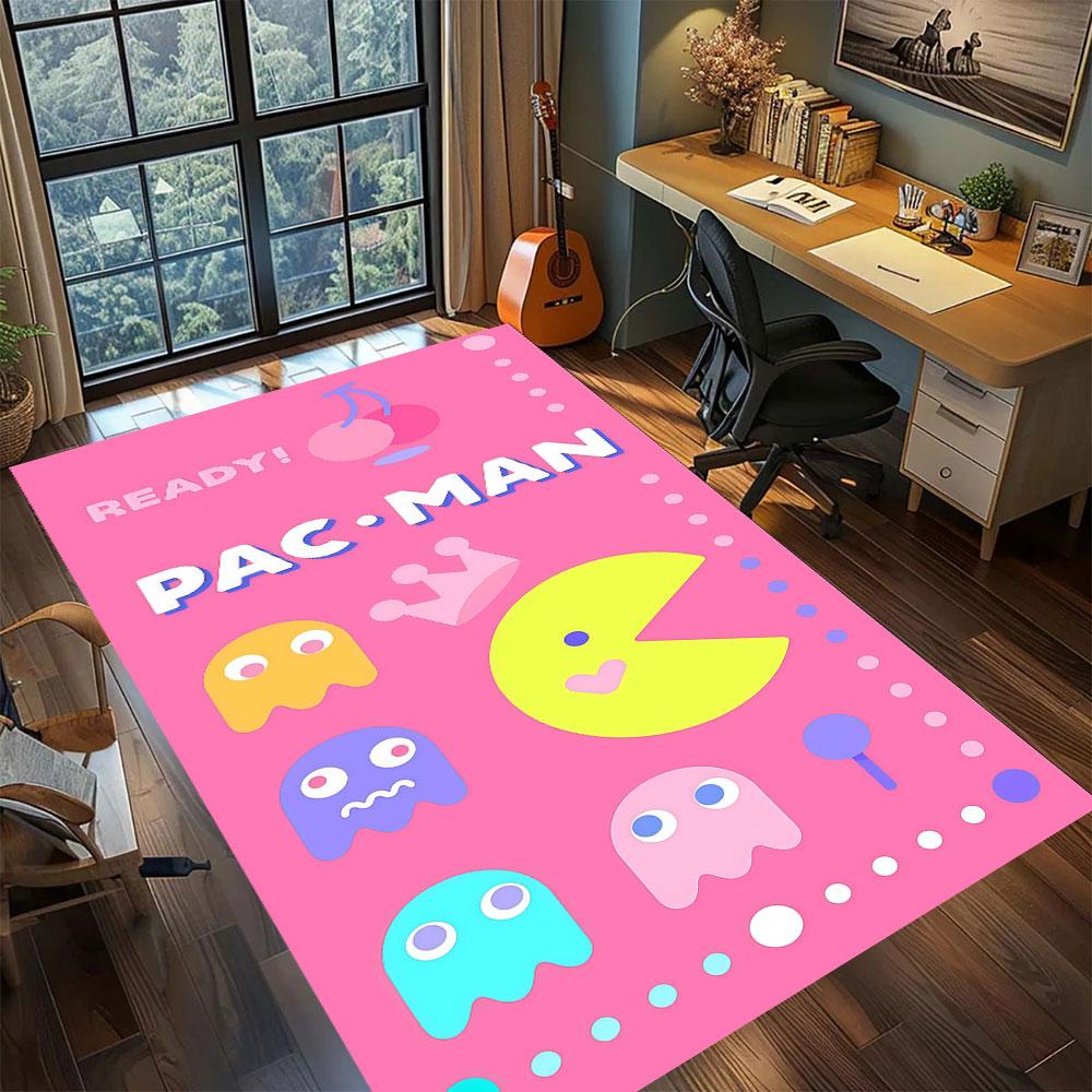 

Ковер PacMan для гостиной, спальни, домашнего декора, крутой коврик с персонажем из фильма, игровой коврик для пола 60x90cm