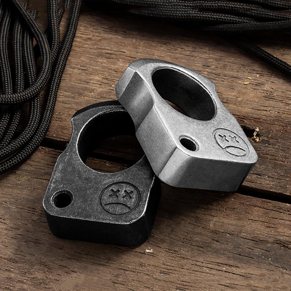 2Pcs Outdoor Edc Knuckle Survival Escape Tool 3Cr13 Stainless Steel Silver+Gray