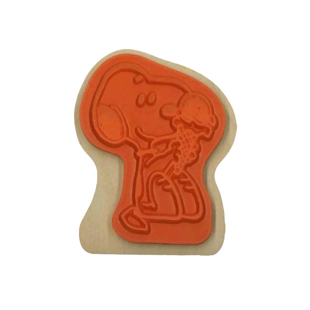 Kodomonokao Children's Face Stamp Snoopy Ice Cream Wood Piece 2283-004