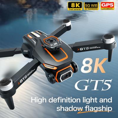 Nowy dron GT5 MAX Fotografia lotnicza Samolot 8K ESC Elektryczna kamera sterująca WIFI FPV Bezszczotkowy unikanie przeszkód Quadcopter Zabawka Prezent dla dzieci