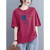 Foreign Trade Export Clearance 100% Pure Cotton Short sleeve Casual T-shirt Women Loose Fashion Clothes Temperament Half Sleeve Top Summer