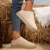European and American foreign trade plush heeless snow boots women's new platform short tube lazy large size cotton shoes