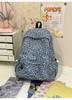 Schoolbag Leopard print canvas Student schoolbag Girl Spice Girl American backpack High value niche leisure travel backpack Large capacity