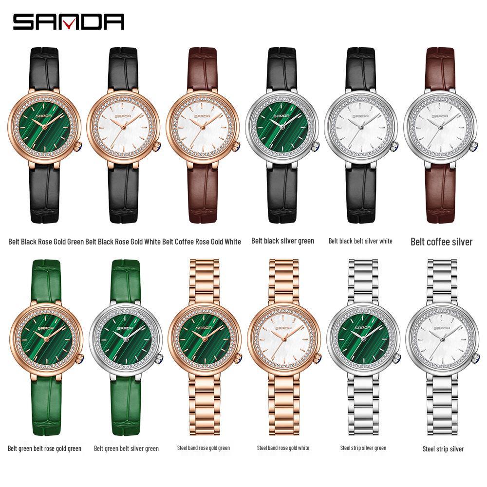 Sanda Women's Diamond-Studded Quartz Watch: Fashionable, Light Luxury, Versatile Steel Band 