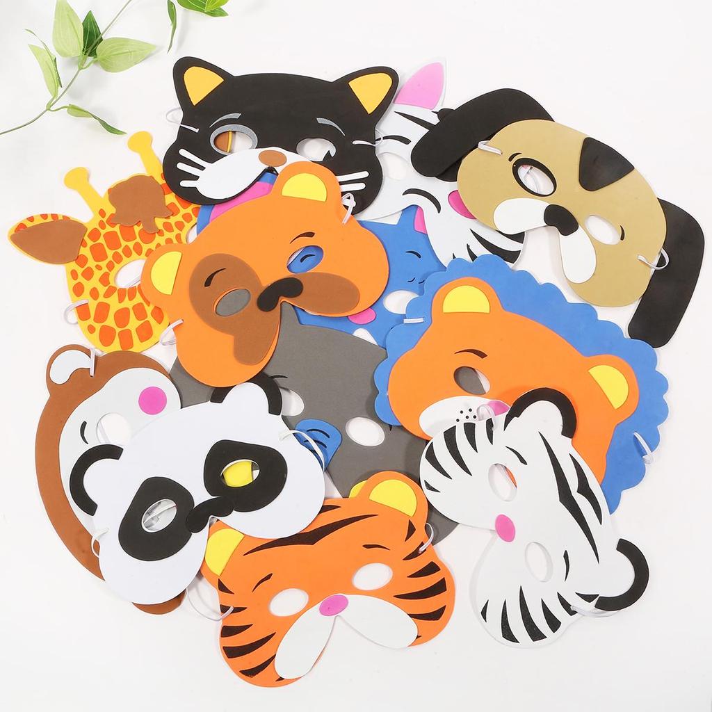 Txuzong Maschere Animali Morbide In Feltro-9 Pezzi Maschere Carnevale Per Bambini E Adulti - Maschere Cosplay Riutilizzabili Per Feste, Compleanni, Halloween,Natale-Set Costume (Gatto,Volpe,Panda