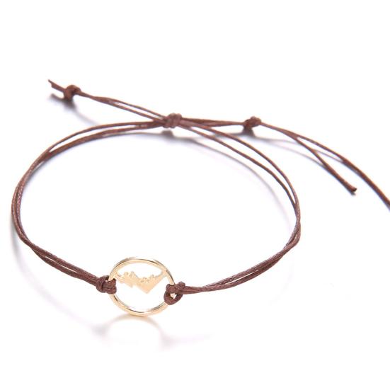 4Pcs/Set Boho Women Multicolor Multilayer Hollow Mountain Charm Bracelet Jewelry