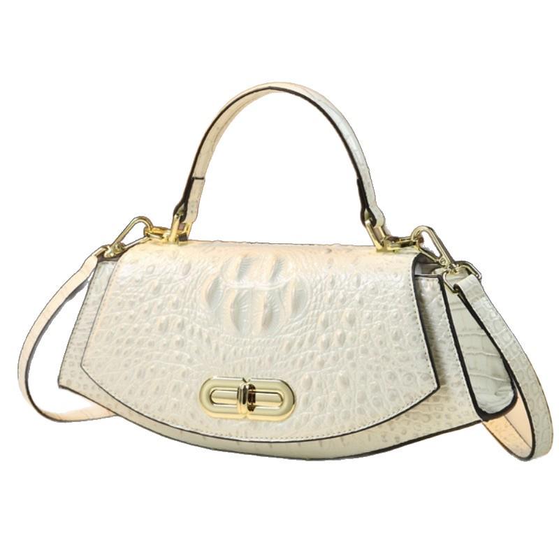 2024 Krokodilo rašto auksinis luitas rankinė per petį vidutinio amžiaus moterims