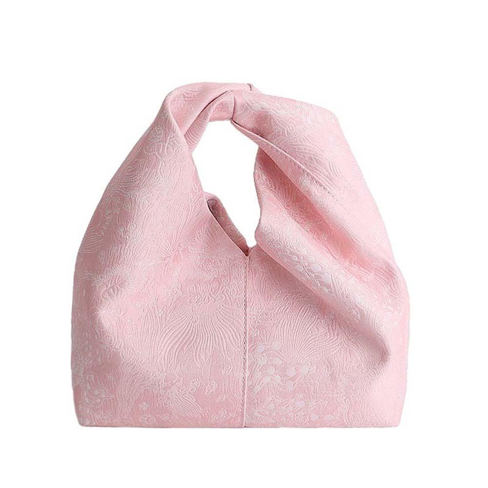 

Spring Embroidered Chinese Style Handbag Polyester Zipper Pea Purses Luxury Adjustable Cheongsam Wrist Bag Women розовый