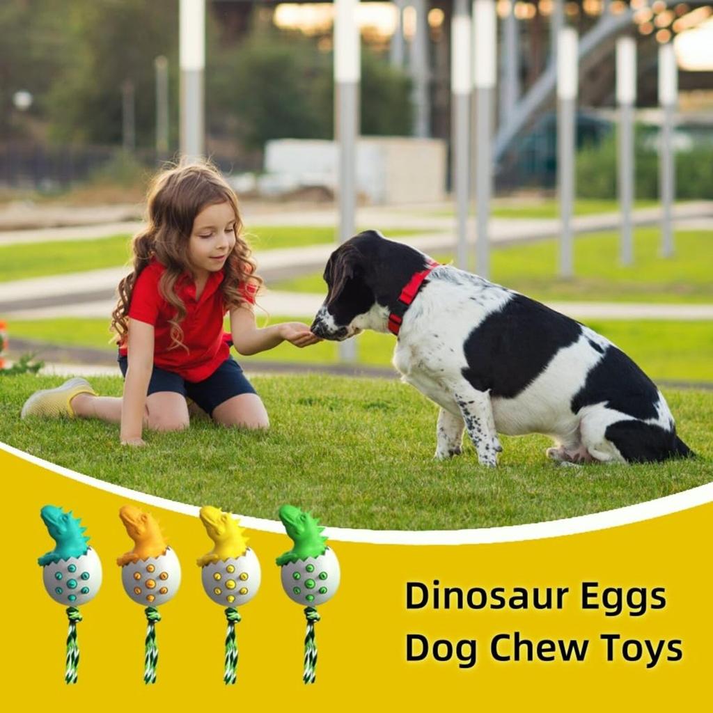 Dinosaur Egg Dog Chew Toy - A Chew-resistant And Wear-resistant Interactive Toy For Dogs Who Love To Chew