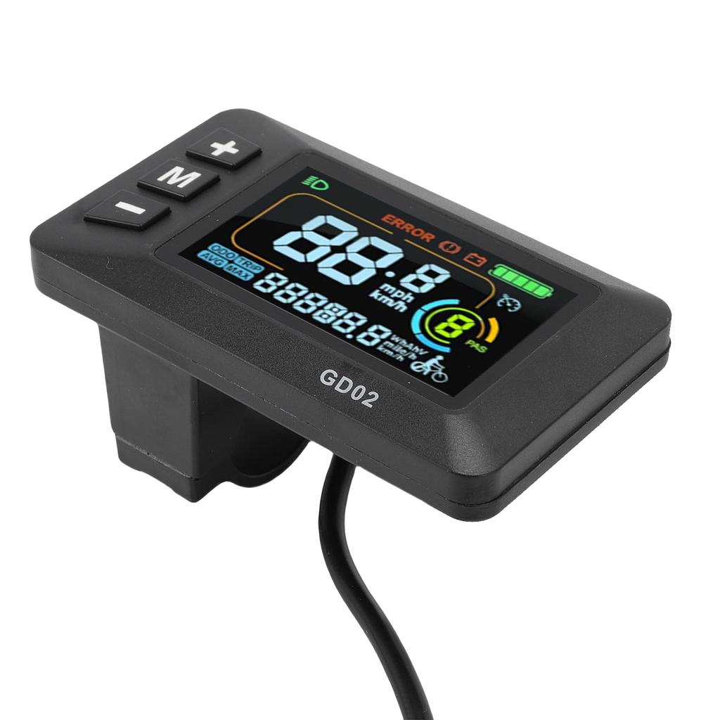 Electric Motor Controller Kit 15A Controller LCD GD02 Color Display with 130X Thumb Throttle for 36V