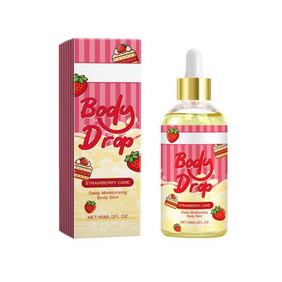 Erdbeer-Körperöl, Erdbeerkuchen-Körpersaftöl, nährendes und feuchtigkeitsspendendes Gesichts- und Körpermassageöl, 60 ml
