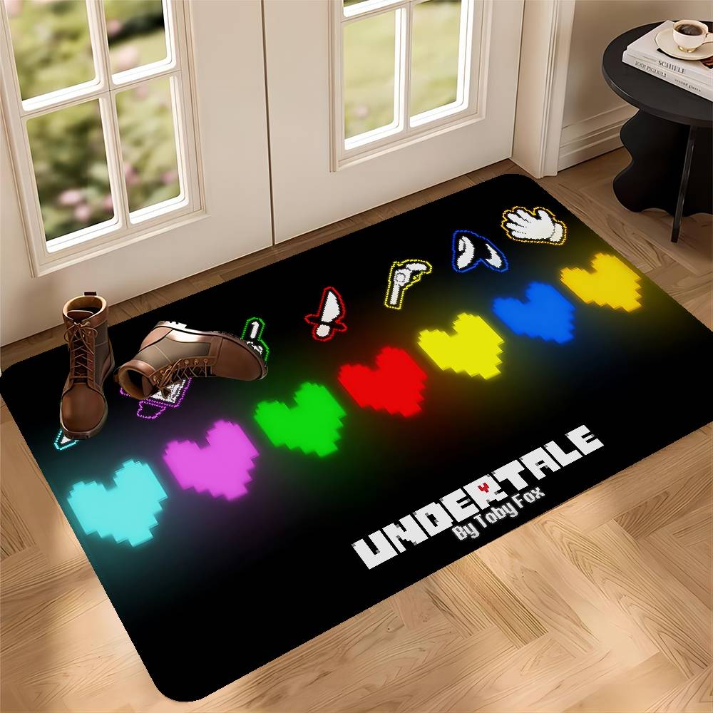 Felpudo Juego U-Undertale Habitación Infantil Decoración Dormitorio Balcón Felpudo Antideslizante Felpudo Sala de Estar Alfombra de Área
