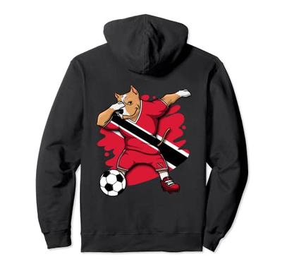 Dabbing Pitbull Dog Trinidad and Tobago Soccer Fan Jersey Hoodie