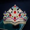 Gold Princess Hair Tiara Shiny Rhinestone Crown Luxury Ethnic Dance Crown  Wedding