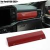 Center Console Co-pilot Storage Box Panel Cover Trim For Ford F150 21+Red Carbon