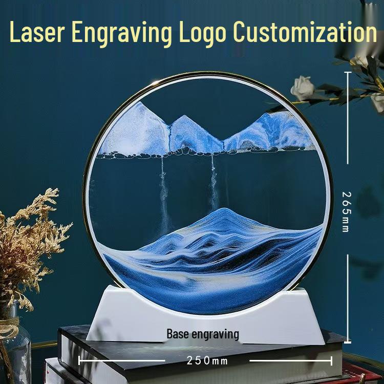 Luxurious Flowing Sand Painting - Ultra-Thin Golden Bezel Hourglass Home Decor Gift
