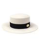 White Flat Panama Hat