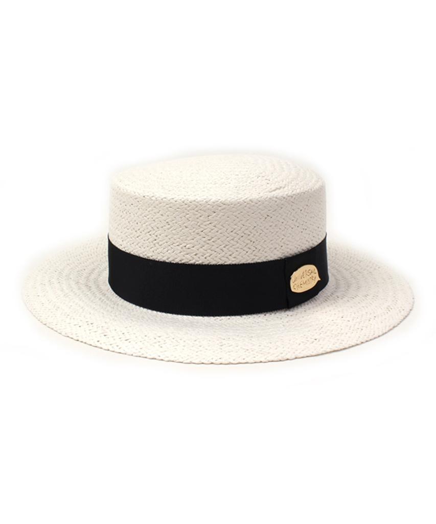 White Flat Panama Hat