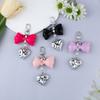 Ripples Heart Bowknot Keychain Accessory Heart Wave Bowknot Keychain Pendant Elegant Keyrings for Daily and Party Use