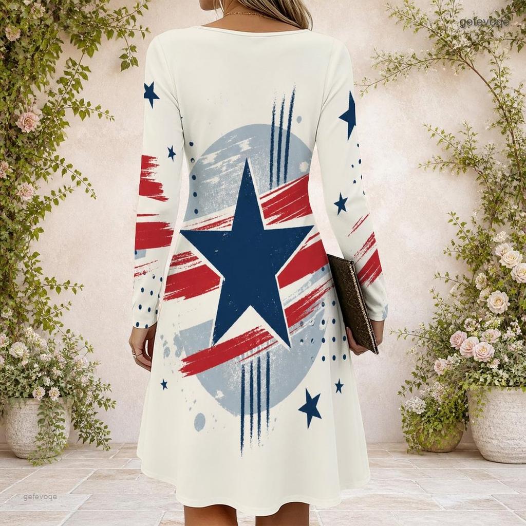 Women Cross V Neck Long Sleeve Dress Pink Heart Floral Print Irregular Hem Dress
