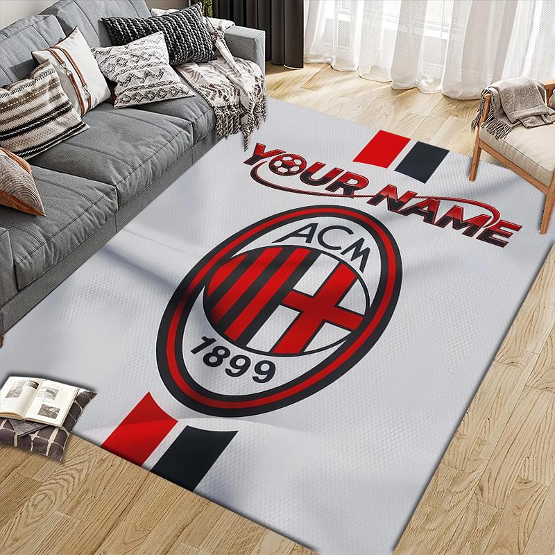 Custom Name,Milan Home Sofa Decoration for Living Room & Bedroom, Non‑Slip Play Flannel Floor Mat for Game Room