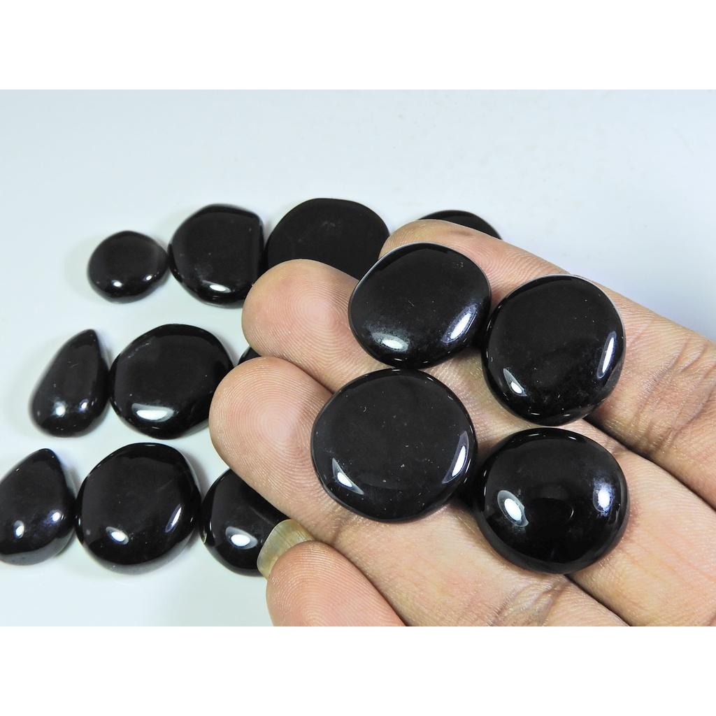 244Cts. Natural Onyx Agate Ring Size Round Cabochon Loose Gemstone 15Pcs Lot A-632