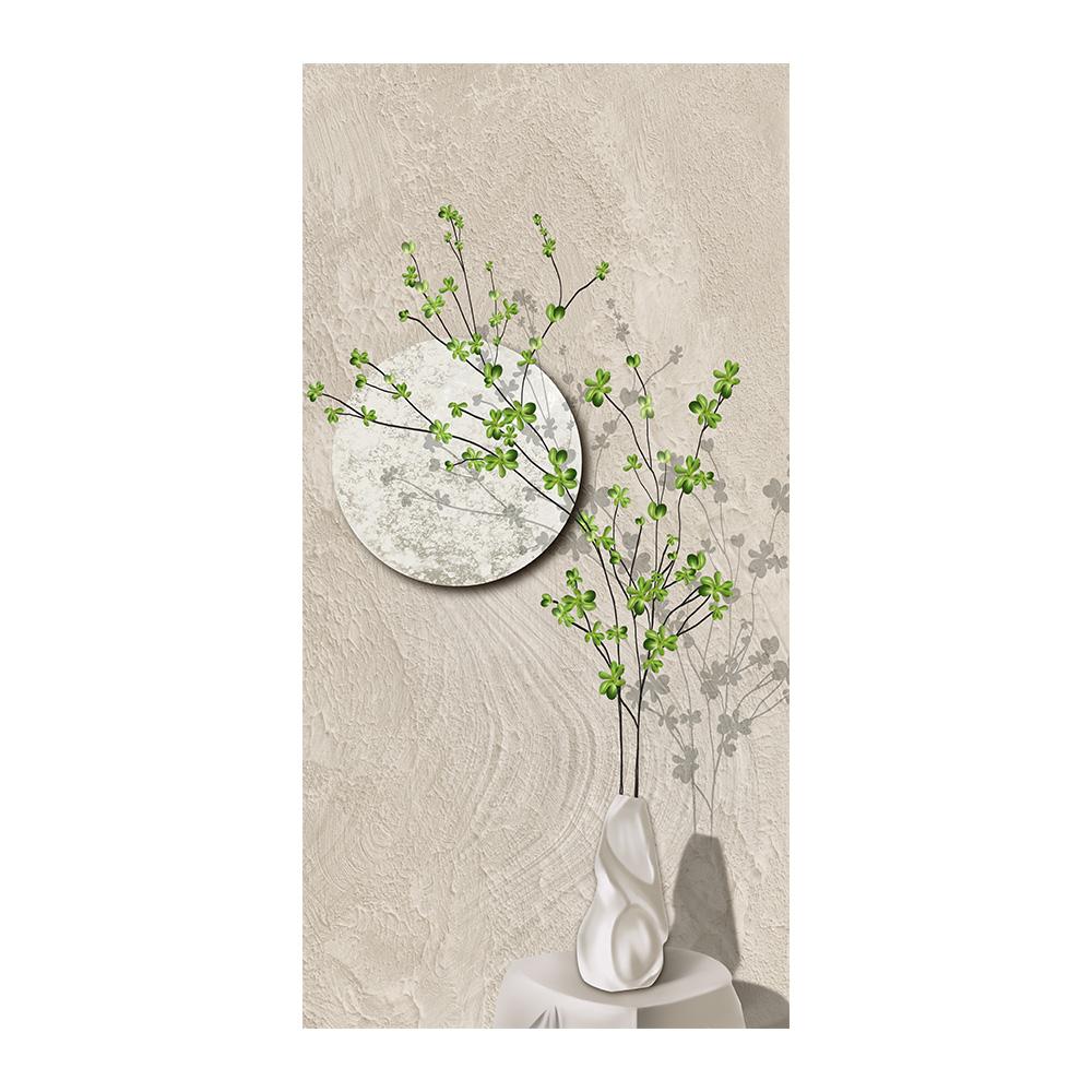 

Минималистский зеленый простые цветы и трава бежевый высококачественный нишевый современный домашний настенный декор комнаты холст подвесная картина 50x100cm