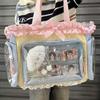 New Fashion Sweet Ita Bag Lolita Girl Transparent Shoulder Bag Women Large Capacity Ribbon Bow Tote Bag Cute DIY Display Handbag