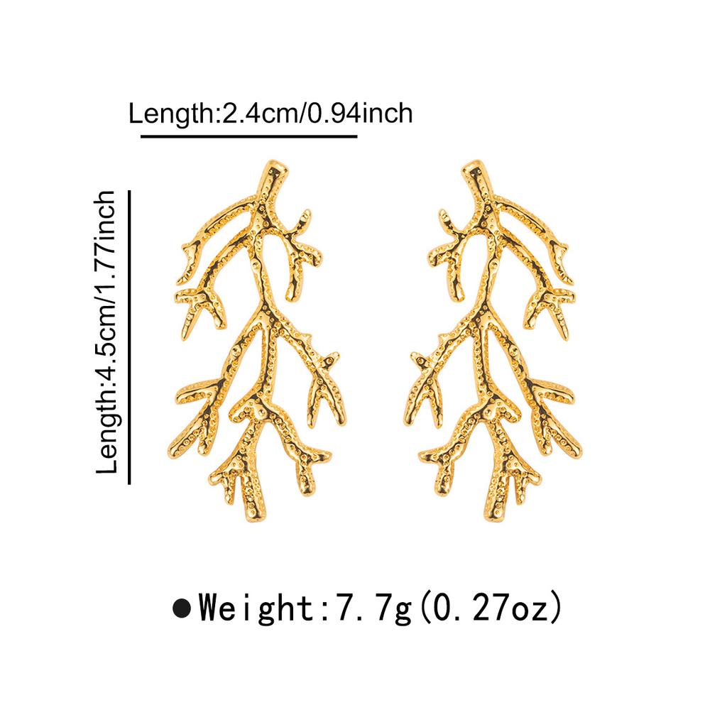 18K Gold Stainless Steel Stud Earrings Women Vintage Ocean Element Vacation Style Titanium Steel Fashion Ear Jewelry New Arrival