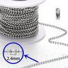 Stainless Steel Ball Chains Necklace with 20pcs Connectors Clasps Silver Bead Chain Dog Tags Ball Bead Chain Necklace