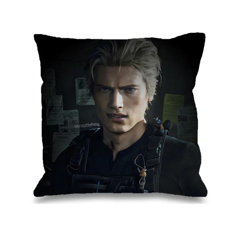 Leon Kennedy Decorative Pillowcase 45x45 Printed Anime Pillow Case Ornamental Pillows for Living Room Cushion Cover