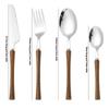 Wood Handle Tableware 304 Stainless Steel Knife Fork Spoon Coffee Spoon Retro Dinnerware Home Kitchen Gadgets Gifts Cutlery Set