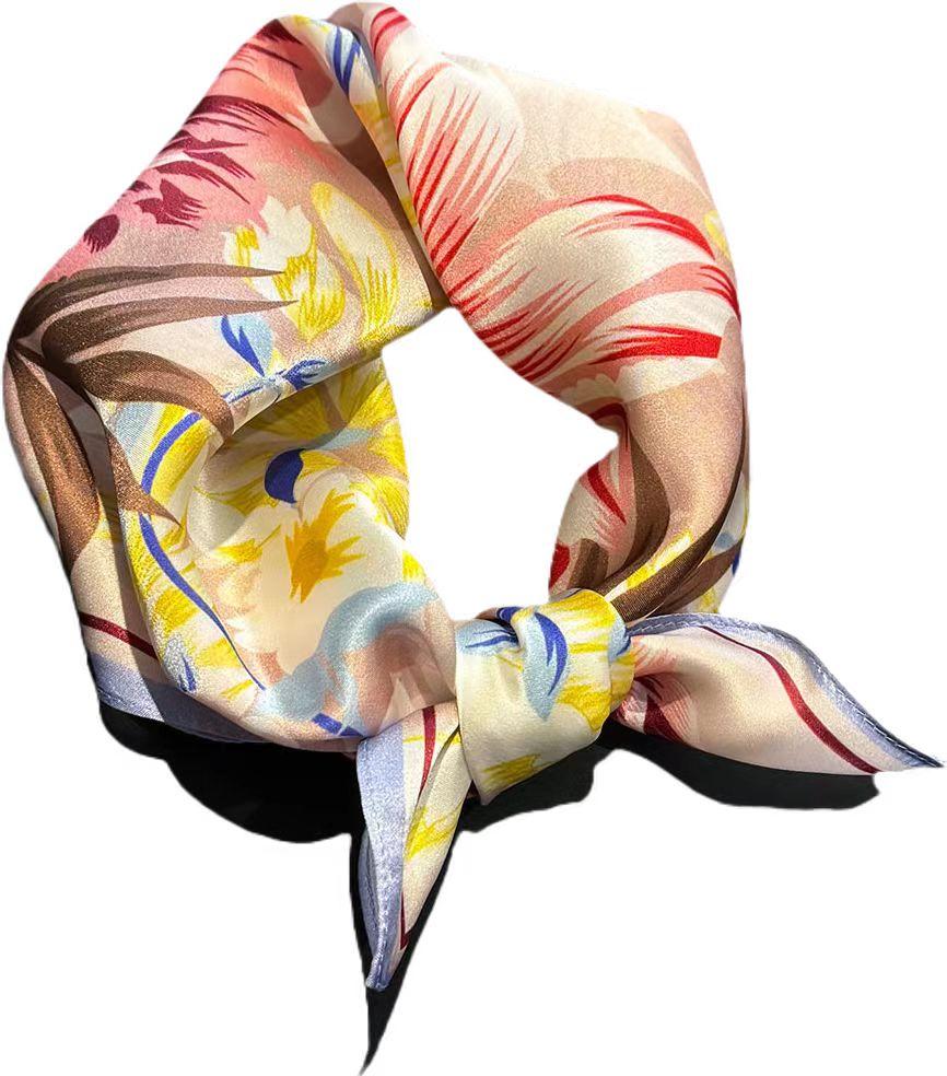 Marke 100% Reine Seide Schal Damen Haar Foulard Quadratisches Stirnband Schals Bandana Mode Neu Klein Hijab Druckschals Pashmina