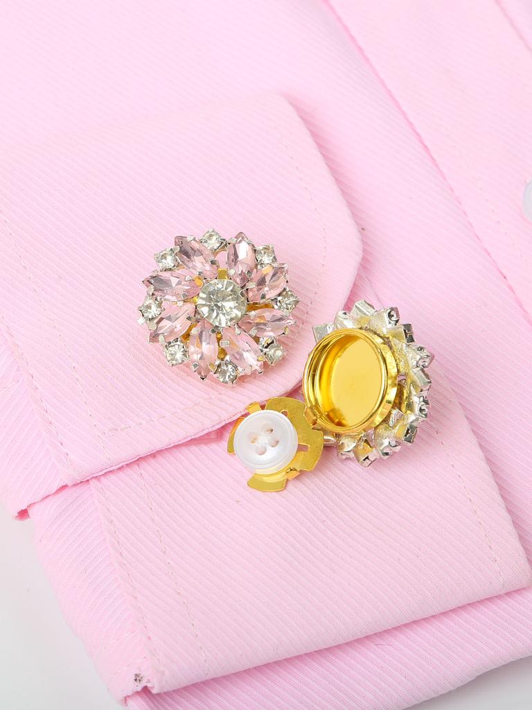 2Pcs Rhinestone Cufflinks Shirt Sleeve Button Covers Bling Crystal Button Clips For Dresses And Shirts Button Decoration Buttons
