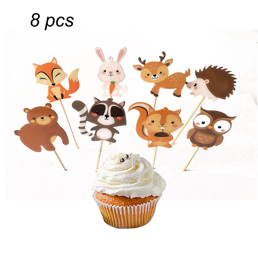 Balterever 36PCS Winter Woodland Cupcake Toppers - Forest Animal Theme Decor For Birthday, Baby Shower Parties - View #2
