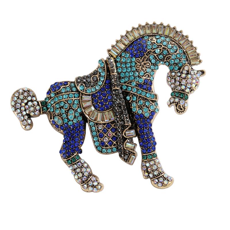 Luxury Vintage Horse Brooches For Women Men  Year Of The Horse Animal Party Office Brooch Pin Jewelry Accessories