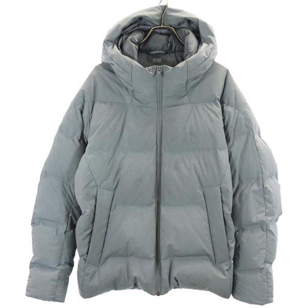 Uniqlo Seamless Down Jacket L Gray Hood Men's Used