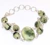 Bezel Moss Prehnite 925 Silver Plated Bracelet 7.5" Affordable Gifts Trendy C3p81